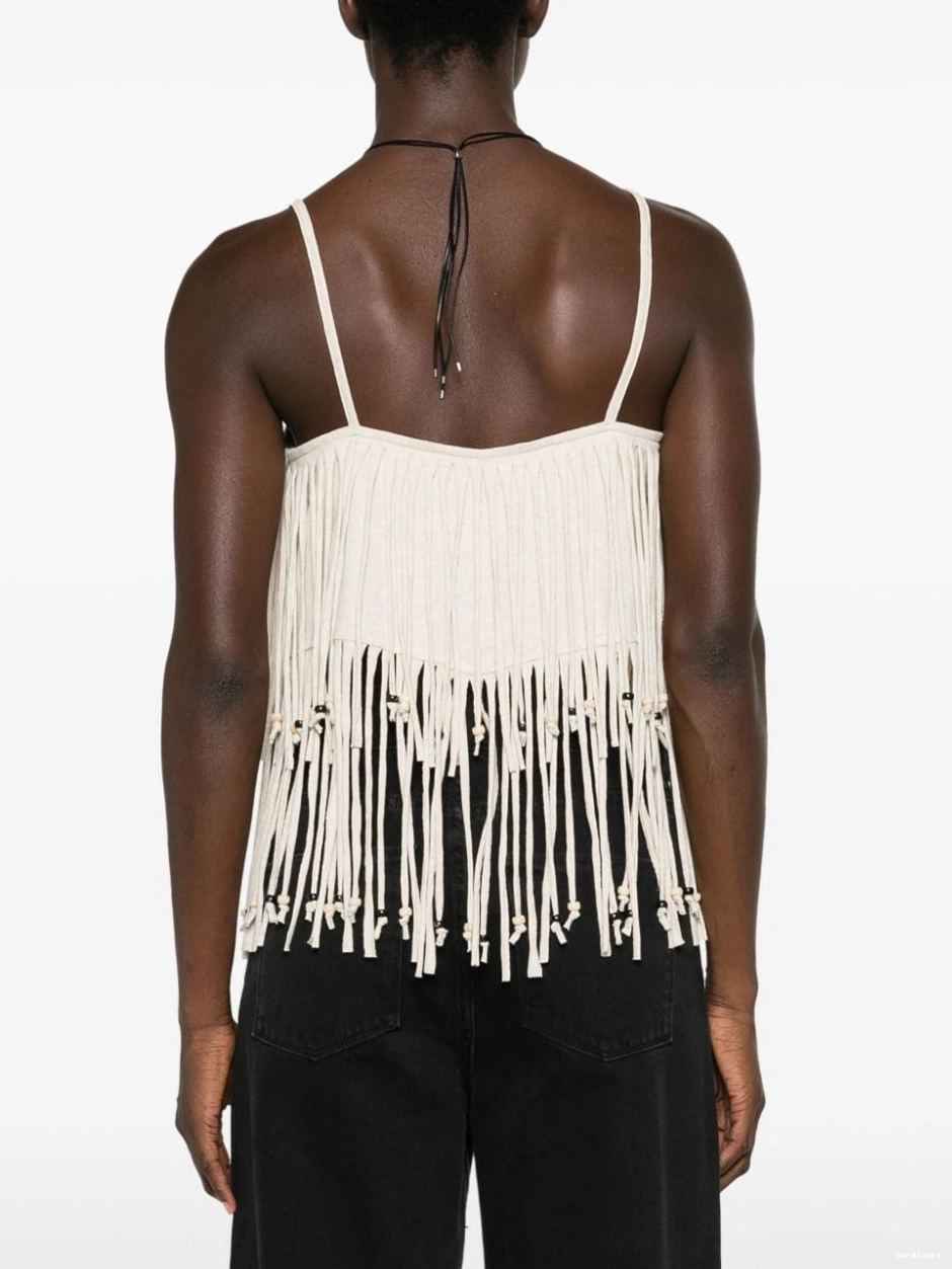 Cheap fringed bead-detail Women Monsoon crop top Alanui 0326